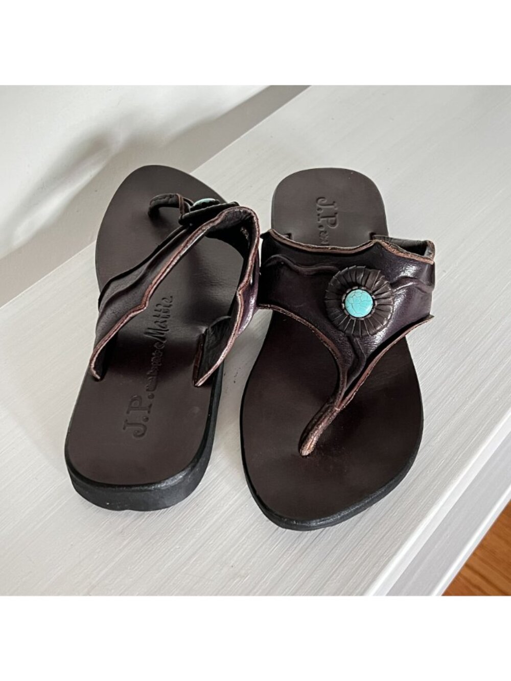 JP & Mattie Womens Size 8 Handmade Thong Flip Flop Sandals Bali Boho Vacation - Picture 6 of 8